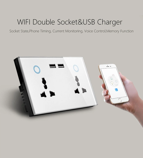 Wi-Fi Double Smart USB Wall Socket - Image 2